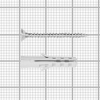 Дюбель потайной Standers PND 4х20 мм, с шурупом 2.5х25 мм, нейлон, 100 шт.