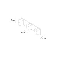 Планка 3 крючка Fixsen Trend сталь цвет черный