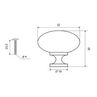 Ручка-кнопка мебельная Palladium DMK-104.PC, цвет хром