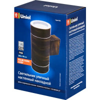 Уличный светильник накладной Uniel S92A 2x50 Вт GX53 IP65 цвет бронзовый