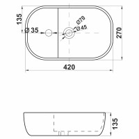 Мини-раковина Melana MLN-320333 накладная белая