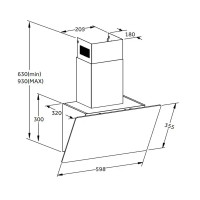 Вытяжка наклонная Ore Etne C 60 60 см цвет чёрный