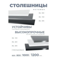 Столешница Scandi SC-100S 47x100x4 см литьевой мрамор цвет графит