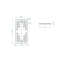 Пластина крепежная KP 210x90x1.8