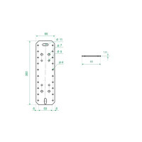 Пластина крепежная KP 300x65x1.8