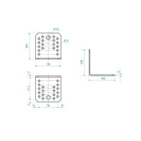 Угол крепежный KU 105x105x90x1.8 оцинкованная сталь цвет серый