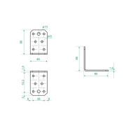 Угол крепежный оцинкованная сталь 60x60x45x1.8 мм