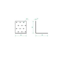 Угол крепежный равносторонний KUR 80x80x60x1.8 оцинкованная сталь цвет серый