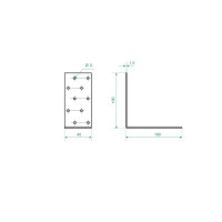 Угол крепежный равносторонний KUR 100x100x40x1.8