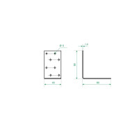 Угол крепежный равносторонний KUR 80x80x40x1.8