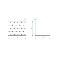 Угол крепежный равносторонний KUR 100x100x100x1.8 оцинкованная сталь цвет серый