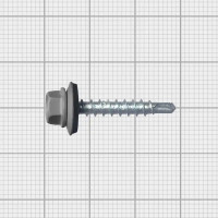 Кровельные саморезы с буром 4.8x29 цвет серый 200 шт./уп.