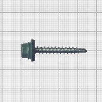 Кровельные саморезы с буром 4.8x35 цвет зеленый 200 шт./уп.