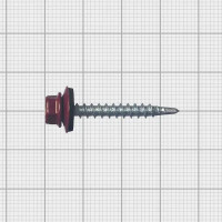 Кровельные саморезы с буром 4.8x35 цвет красный 200 шт./уп.