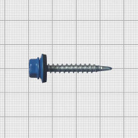 Кровельные саморезы с буром 4.8x35 цвет синий 200 шт./уп.