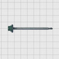 Кровельные саморезы с буром 4.8x70 цвет зеленый 100 шт./уп.