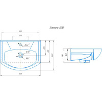 Раковина Rosa Элеганс 600 мм