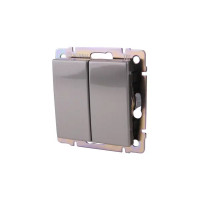 Выключатель Werkel 2 клавиши цвет глянцевый никель