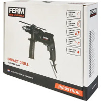 Дрель сетевая ударная Ferm PDM1049P, 710 Вт