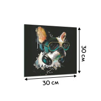 Картина на стекле «Бульдог» 30x30 см