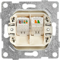 Телефонная/компьютерная розетка встраиваемая Gusi Electric Ugra RJ45 RJ12 без заземления цвет бежевый