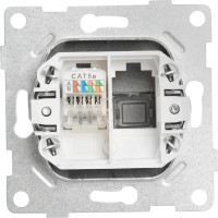 Телефонная розетка встраиваемая Gusi Electric без заземления цвет графит