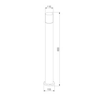 Столб Roil IP54 1XE27X40W, 80 см цвет черный дымчатый