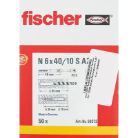 Дюбель-гвоздь Fischer 6х40 мм, нержавеющая сталь А2, 50 шт.