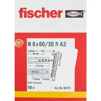 Дюбель-гвоздь Fischer 6х60 мм, нержавеющая сталь А2, 50 шт.