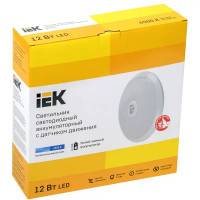 Светильник Iek Led PRO 6500 К 12 Вт IP20 с датчиком движения и ИБП 3ч