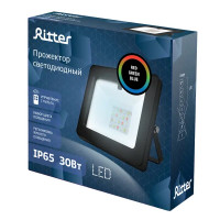 Прожектор светодиодный уличный Ritter RGB+W 30 Вт 4000К IP65 с пультом управления черный