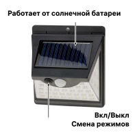 Светильник светодиодный уличный Duwi Solar LED на солнечных батареях 8Вт 6500К 330Лм IP65 датчик движения черный