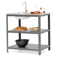 Стол уличный Gratar Patio P-02 с мойкой 90х57х93 см