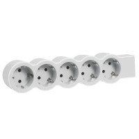 Колодка для удлинителя Legrand 5 розеток с заземлением 3680 Вт цвет белый/серый