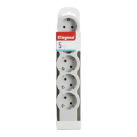 Колодка для удлинителя Legrand 5 розеток с заземлением 3680 Вт цвет белый/серый