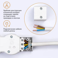 Колодка для удлинителя Legrand Стандарт 4 розетки с заземлением 3680 Вт цвет белый/серый