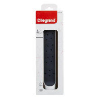 Колодка для удлинителя Legrand Комфорт 4 розетки с заземлением 3680 Вт цвет белый/черный