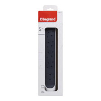 Колодка для удлинителя Legrand Комфорт 5 розеток с заземлением 3680 Вт цвет белый/черный