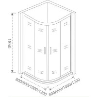 Душевой уголок Makiato R-80-C-B, 1/4 круга 80x80 см черный профиль прозрачное стекло раздвижной