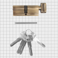 Цилиндровые механизмы Apecs Pro LM-80-C-AB 80 мм, ключ/вертушка, цвет бронза