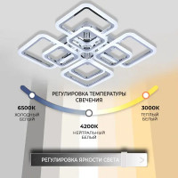 Люстра потолочная Семь огней SF7100/8C-CR LED 168 Вт регулируемый белый свет цвет серый