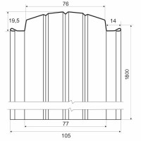 Штакетник П 45ммх 10.5x180 см RAL 7024 серый