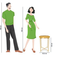 Столик кофейный Eva 37.6x37.6x52 см цвет золото
