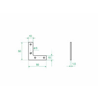 Оконный уголок 50x50x10x1.5 желтый цинк