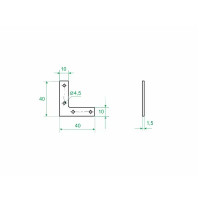 Оконный уголок NA 40x40x10x1.5