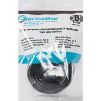 Выключатель Electraline одноклавишный проходной черный