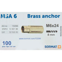 Анкер Sormat MSA 6 латунь 100 шт.