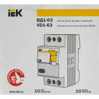 УЗО IEK ВД1-63 2Р 40 А 300 мА 4.5 кА AC MDV10-2-040-300