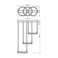 Люстра потолочная светодиодная диммируемая Ritter Rivo 52090 4 с д/у 72 Вт 17 м² 2700К-6500К цвет белый/золотой