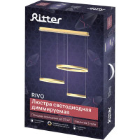 Люстра потолочная светодиодная диммируемая Ritter Rivo 52091 1 с д/у 100 Вт 23 м² 2700К-6500К цвет белый/золотой